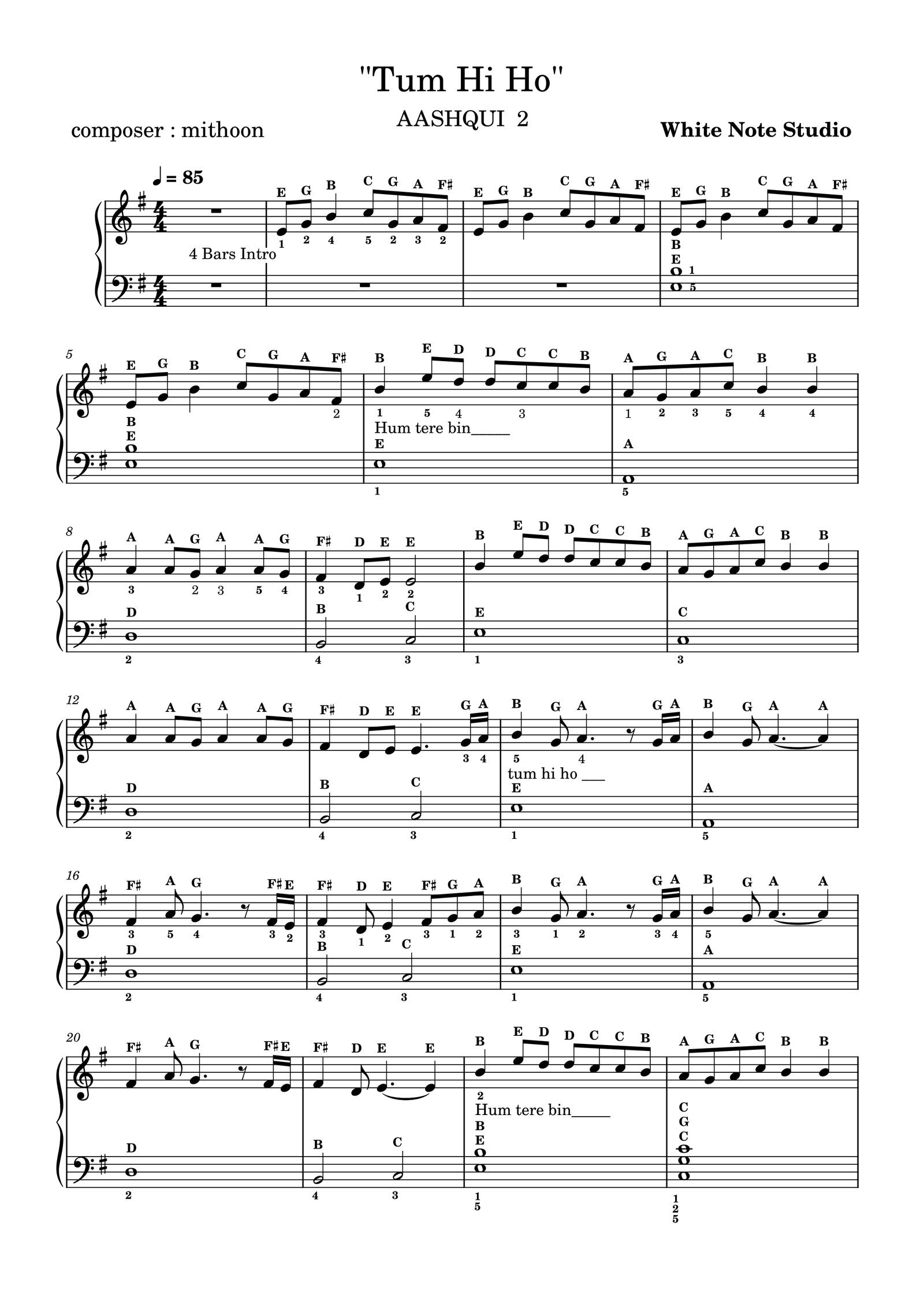 Tum Hi Ho Sheet Music Preview
